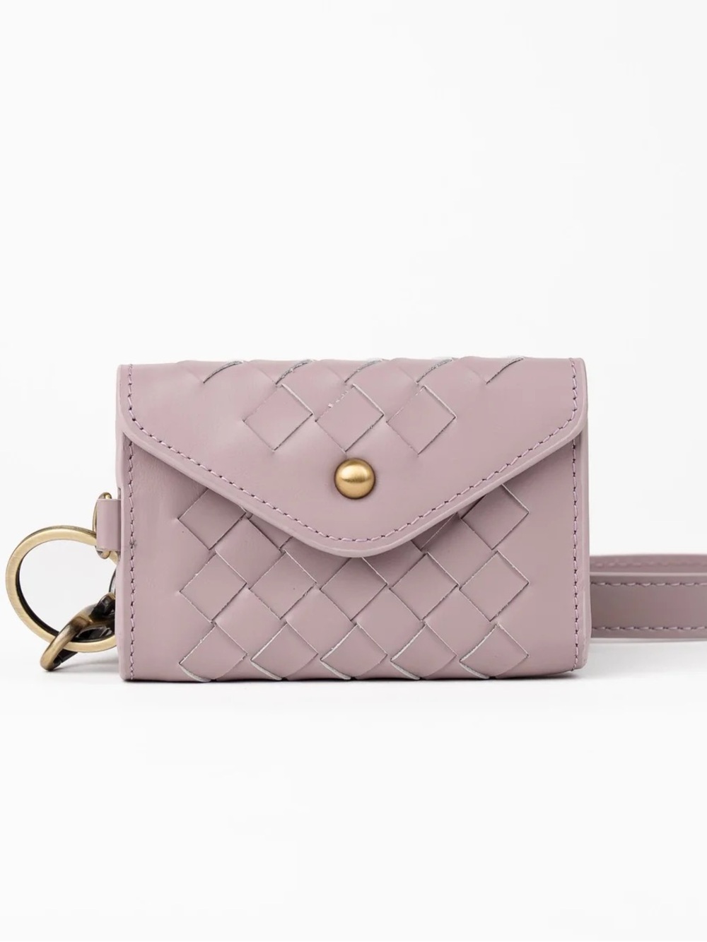 NIB Andar The Poppy Keychain Card Wallet Coin Purse lilac Leather
